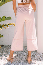 Flower Patch Mineral Washed Terry Knit Cropped Wide Leg Pants