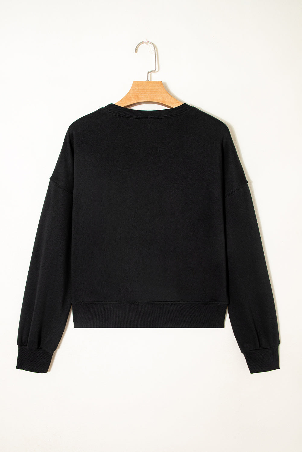 CLASSY UNTIL KICKOFF Plush Letter Patched Loose Sweatshirt