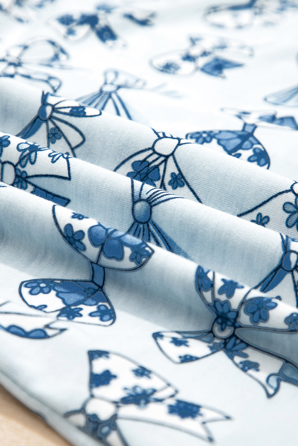 Sky Blue Bow Print Short Pyjama Set