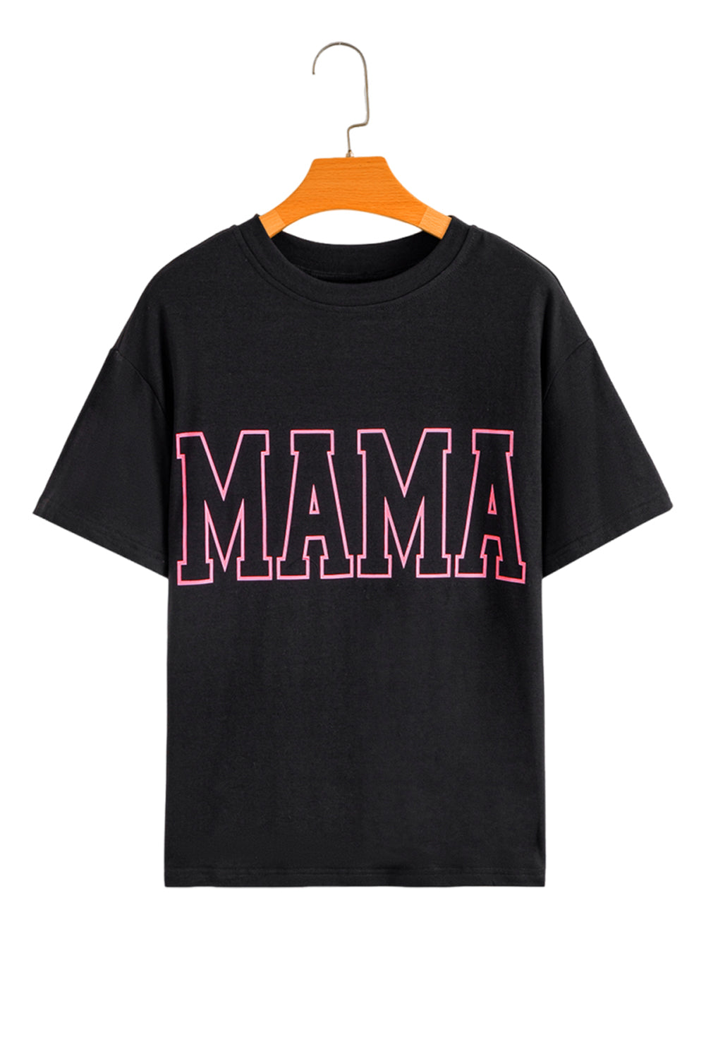 Light Blue MAMA Letter Graphic Neon T Shirt