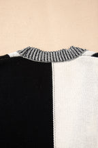 Black Checkered Bubble Sleeve Drop Shoulder Open Plus Size Cardigan