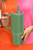 Frosted Stainless Handle Large Vacuum Cup with Straw 40oz