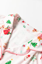 White Christmas Spirits Shirt Style 2pcs Short Pajama Set