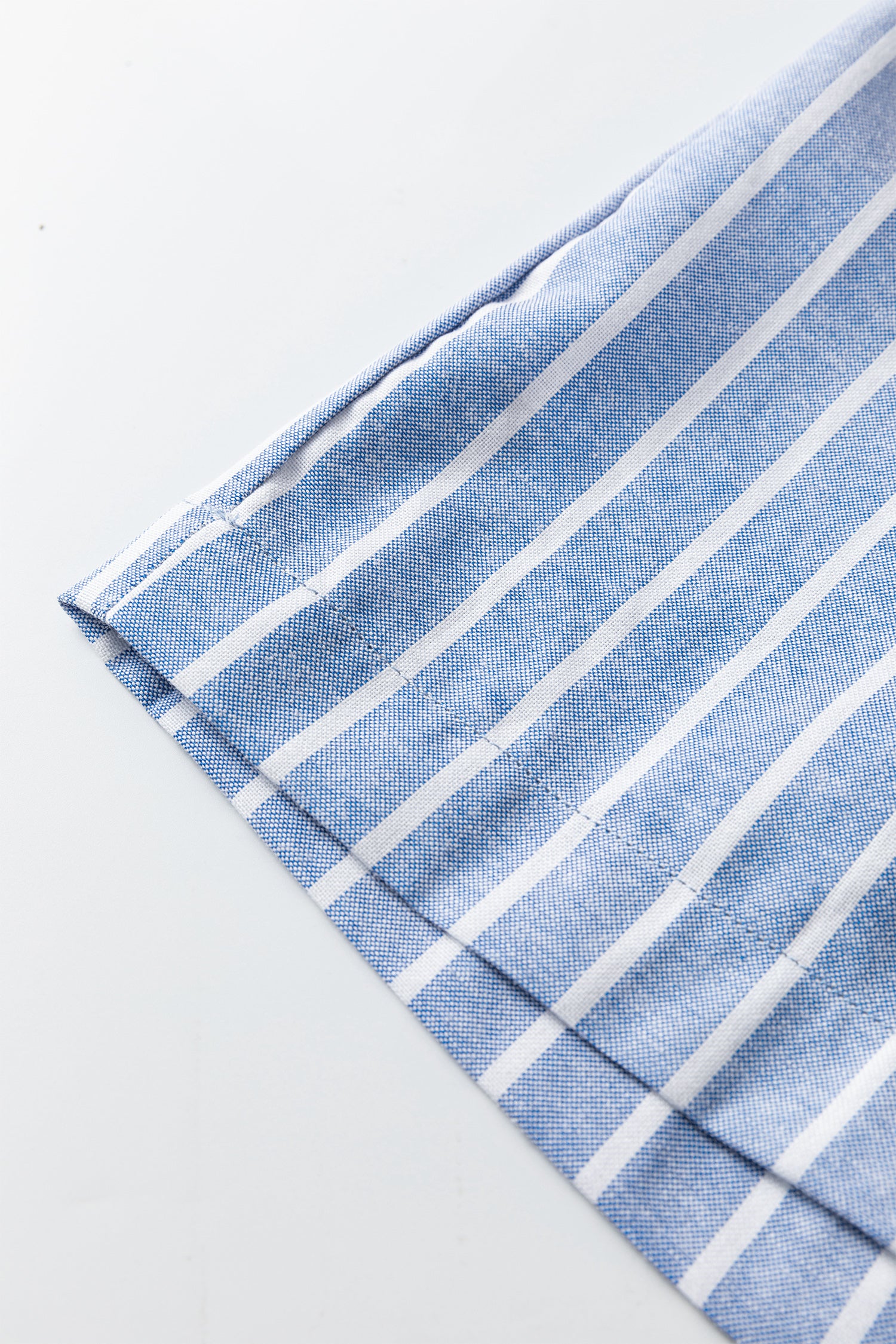 Sky Blue Stripe Buttoned Detail Loose Casual Pants