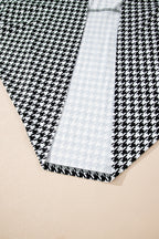 Black Houndstooth Print Open Front Long Dolman Kimonos