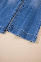 Sky Blue Cropped High Rise Wide Leg Jeans