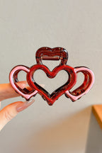Bonbon Hollowed Heart Design Color Contrasted Acrylic Hair Claw Clip