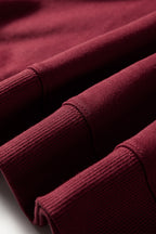 Red Dahlia Varsity Striped Detail Drop Shoulder Oversized Sweatshirt