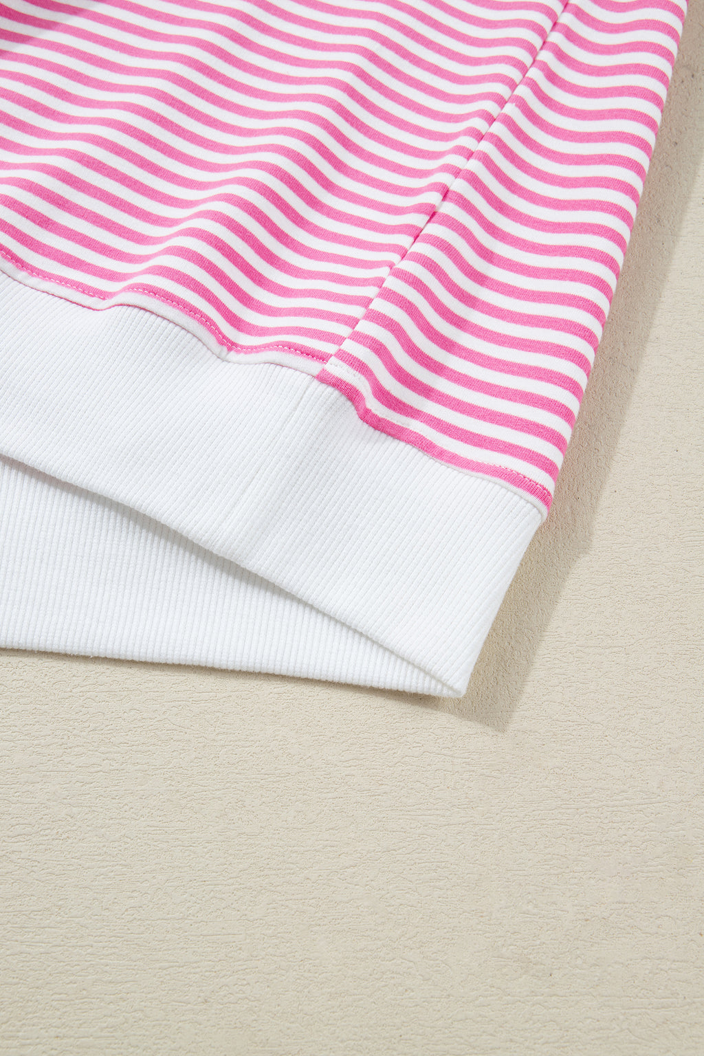 Pink Stripe Oversize Mock Neck Sweatshirt and Shorts Set