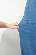 Retro Washed Patch Pocket Loose Jeans