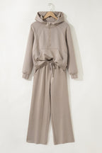 Jet Stream Half Zip Thumbhole Sleeve Hoodie Active Pants 2pcs Outfit