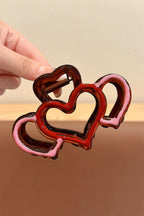 Bonbon Hollowed Heart Design Color Contrasted Acrylic Hair Claw Clip