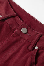 Red Dahlia Loose Straight High Waist Solid Color Jeans