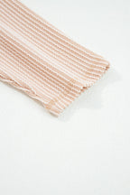 Twist Ribbed Exposed Seam Detail Long Sleeve Loose Top