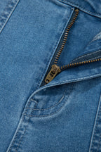 Retro Washed Patch Pocket Loose Jeans