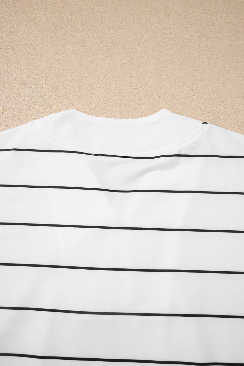 White Stripe Zip up Drop Shoulder Pullover and Shorts 2pcs Outfit
