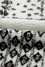 Beige Sherpa Paisley Print Pocketed Western Fashion Vest Jacket