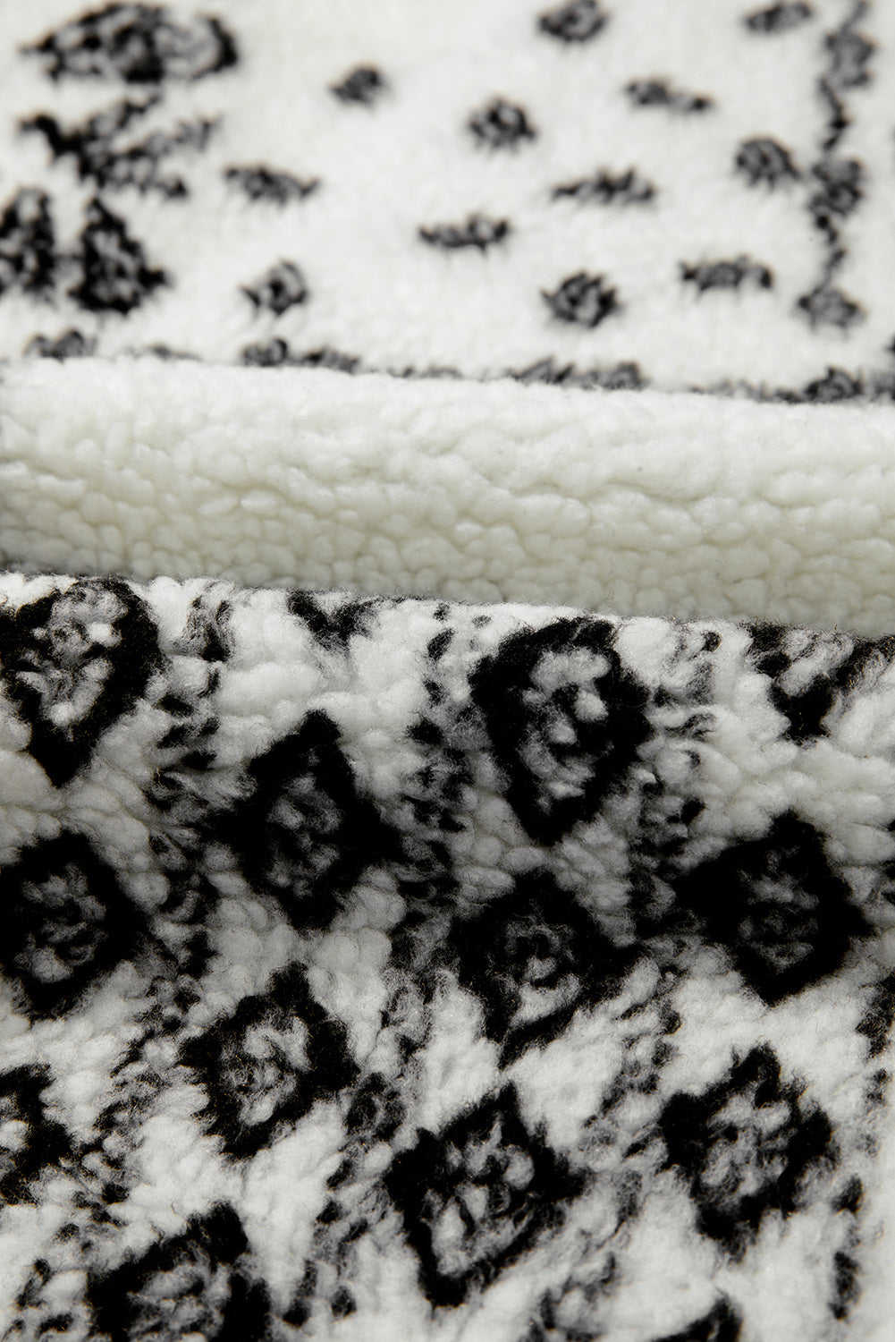 Beige Sherpa Paisley Print Pocketed Western Fashion Vest Jacket