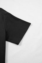 Black Plus Size Lace Hem Patchwork T Shirt Midi Dress