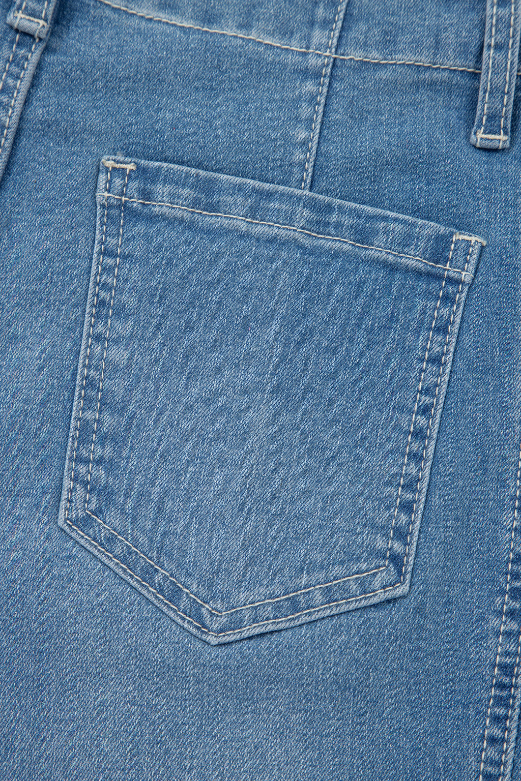 Sky Blue Medium Wash Cuffed Barrel Jeans