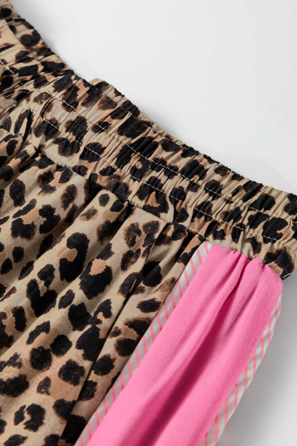 Contrast Trim Leopard Top and Pant Set