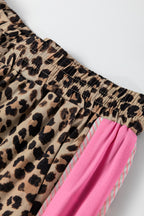 Contrast Trim Leopard Top and Pant Set
