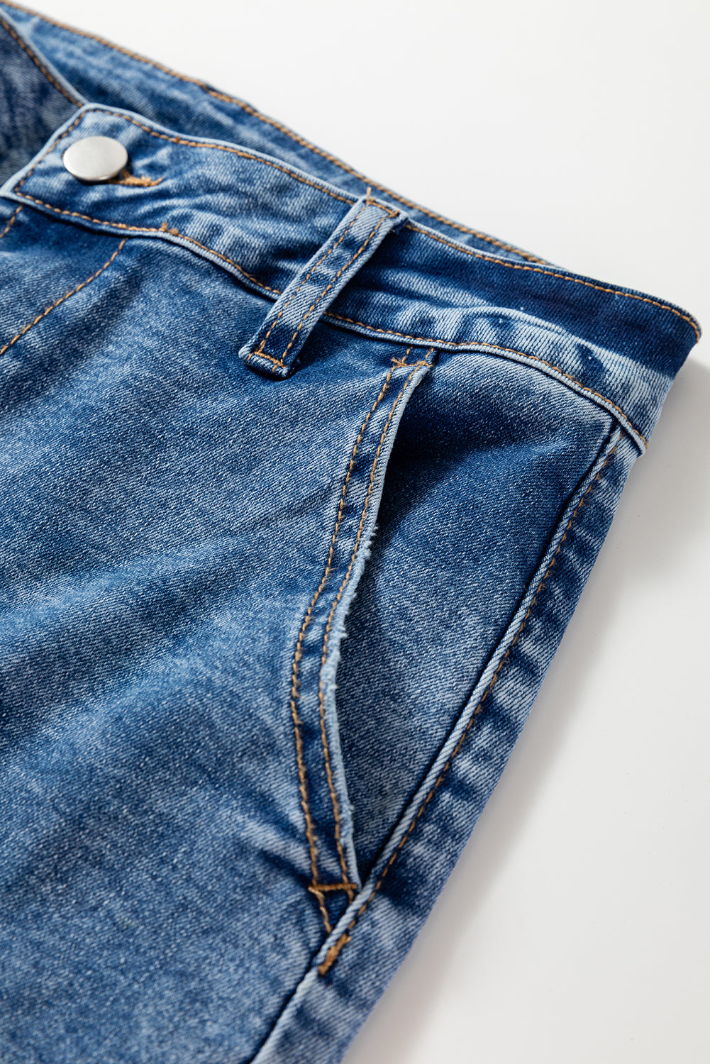 Dusk Blue High Waist Straight Leg Ankle Jeans