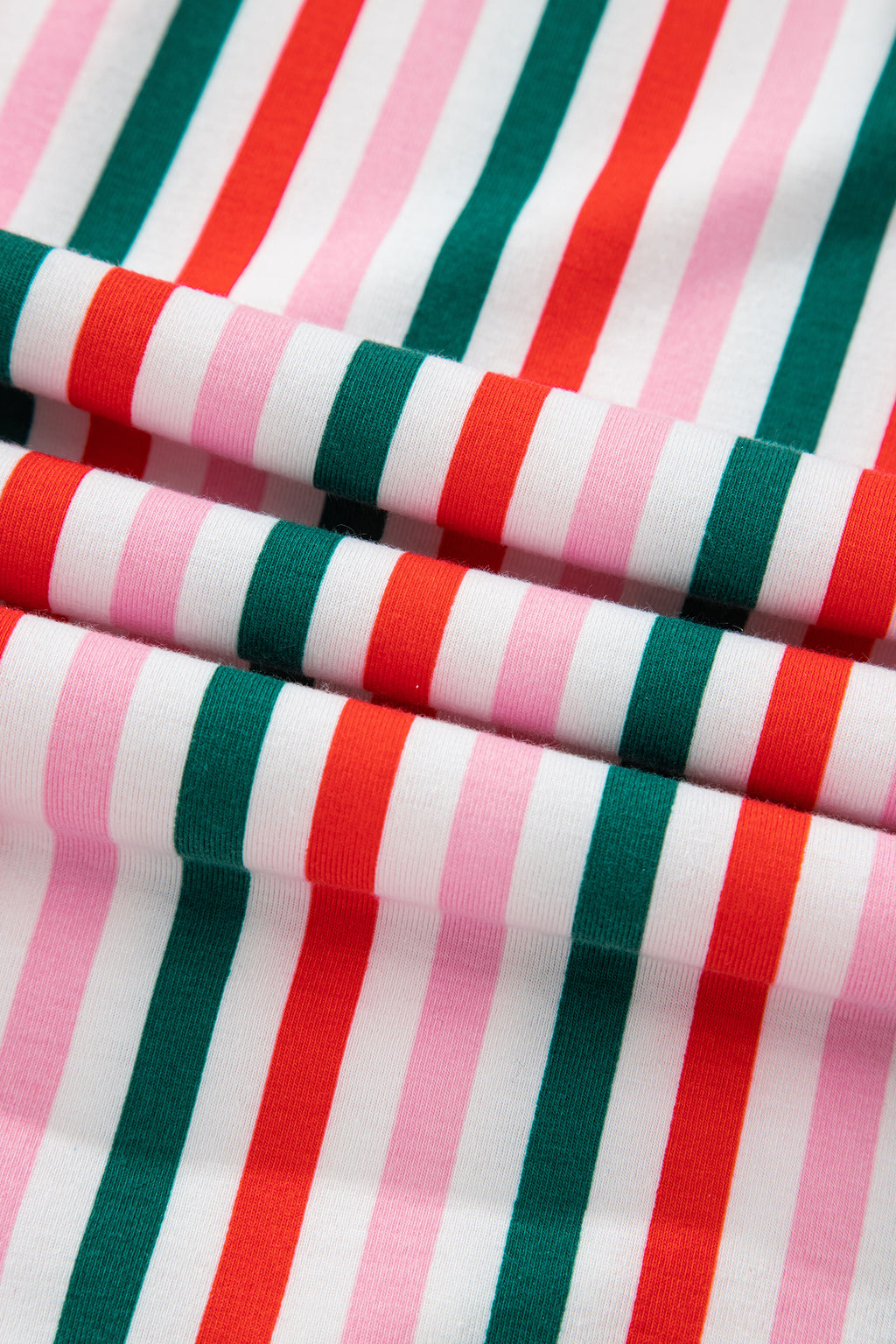 Pink Stripe Christmas Long Sleeve Shirt Style Lounge Dress