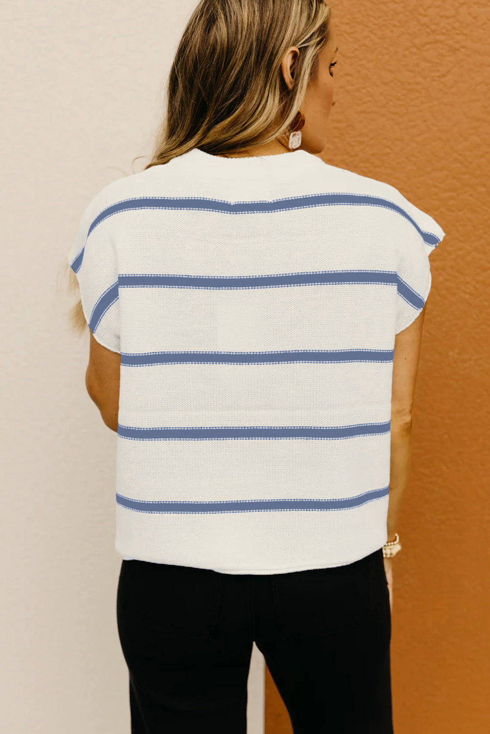 Striped Batwing Sleeve Sweater Tee