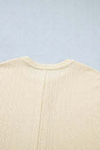 Jet Stream Half Buttons Ribbed Knit Wide Leg Jumpsuit