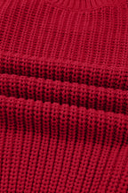 Fiery Red Plaid Lace up Detail Christmas Holiday Puff Short Sleeve Sweater