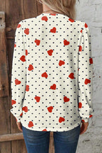 Dotted Heart Festive Valentine Blouse