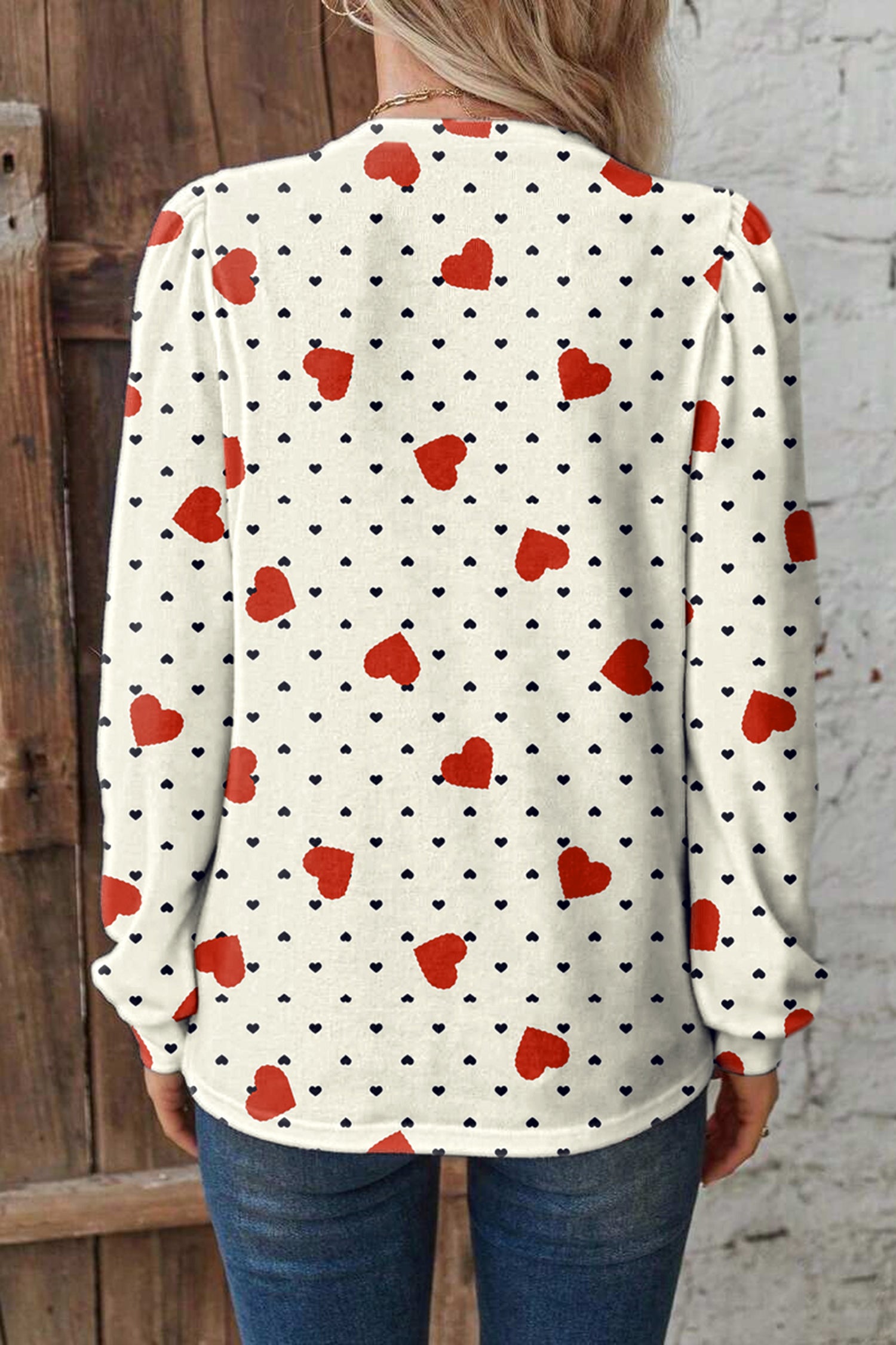 Dotted Heart Festive Valentine Blouse