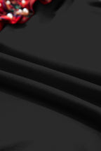 Plaid Pearl Ruffle Short Sleeve Loose T Shirt