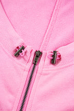 Parchment Checkered Patchwork Kangaroo Pocket Half Zipper Hoodie