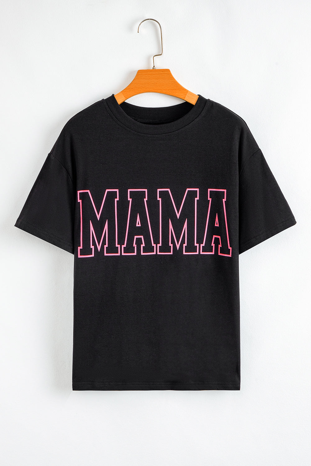 Light Blue MAMA Letter Graphic Neon T Shirt