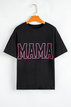 Light Blue MAMA Letter Graphic Neon T Shirt