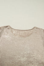 Apricot Plus Size Metallic Long Flounce Sleeve Blouse