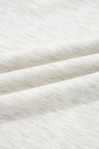 Beige Plus Size Contrast Denim Patchwork Cuffed Sleeve Polo Tee