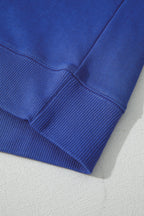 Red Dahlia Varsity Striped Detail Drop Shoulder Oversized Sweatshirt