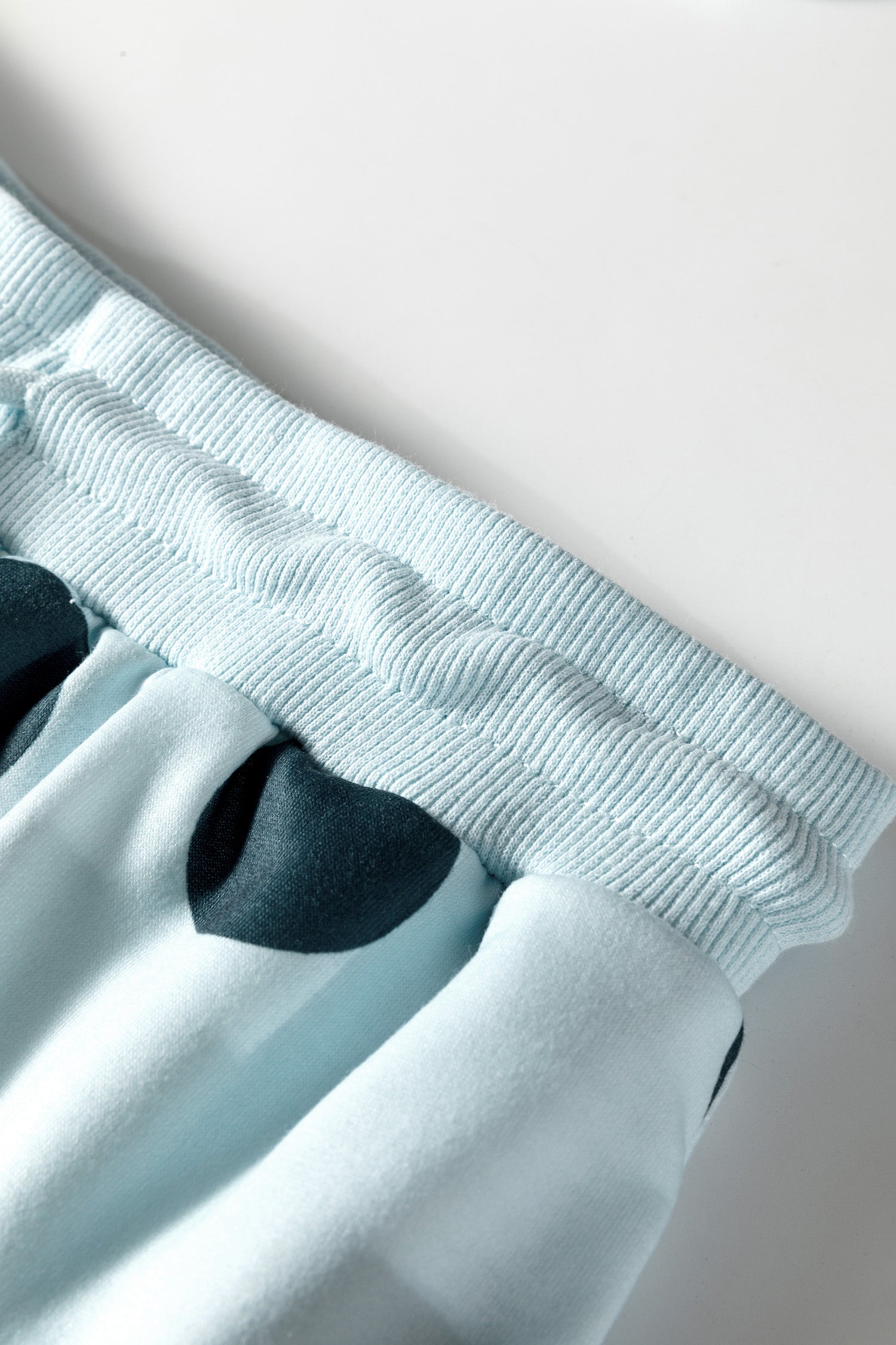 Polka Dot Print Drop Shoulder Pullover Drawstring Shorts Set