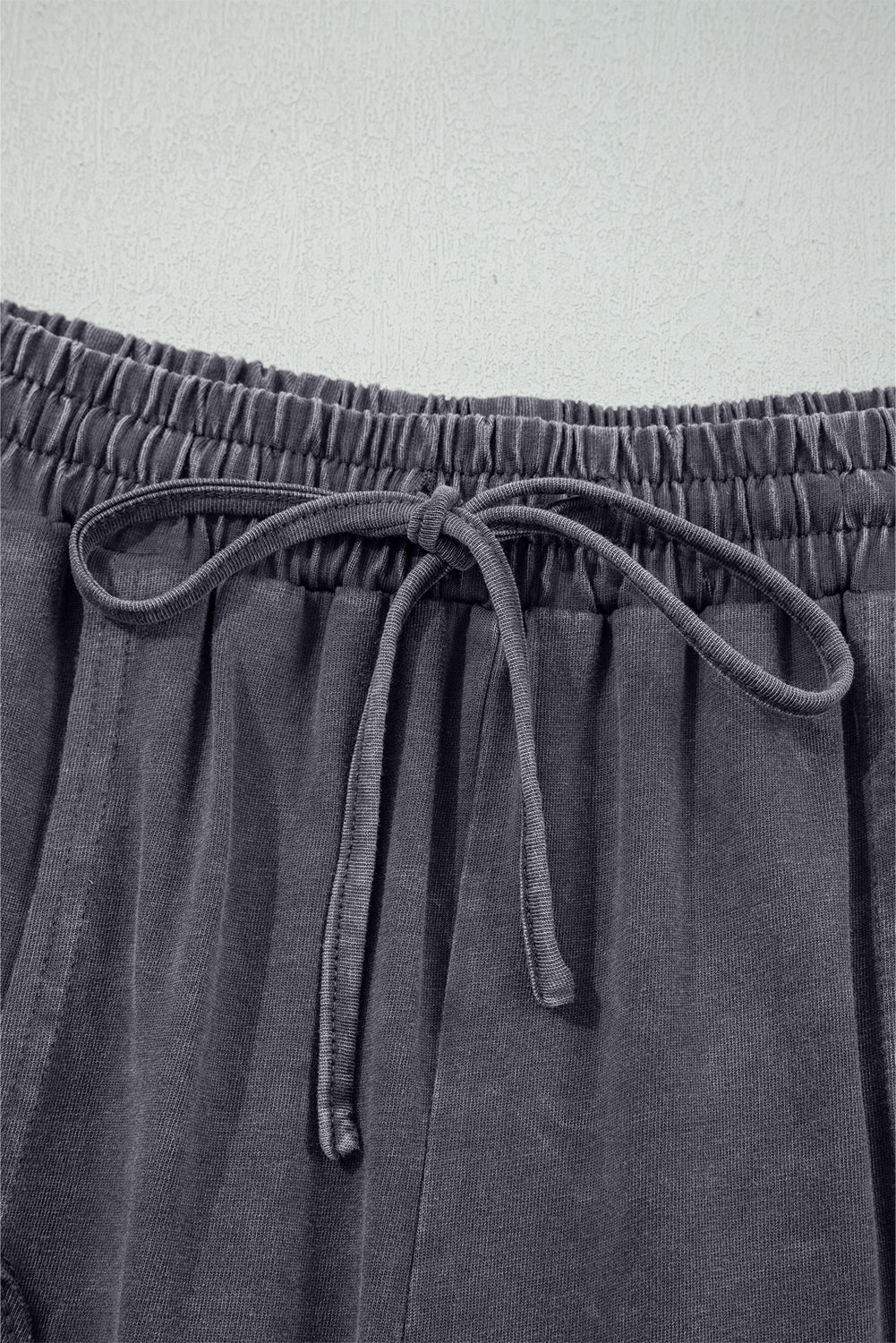 Flower Patch Mineral Washed Terry Knit Cropped Wide Leg Pants
