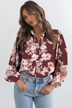 Floral Puff Sleeve Lightweight Shirt