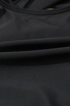 Beau Blue Ric Rac Trim Contrasted Patchwork Cutout One Piece Swimsuit