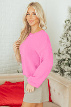 Festive Bow Backless Bubble Sleeve Sweater