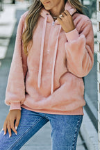 Navy Warm Furry Pullover Hoodie