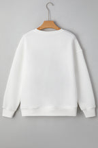 White FARM FRESH PUMPKINS Embroidered Graphic Thanksgiving Holiday Sweatshirt