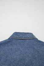 Ashleigh Blue Button Flap Pocket Cuffed Short Sleeve Denim Shirt