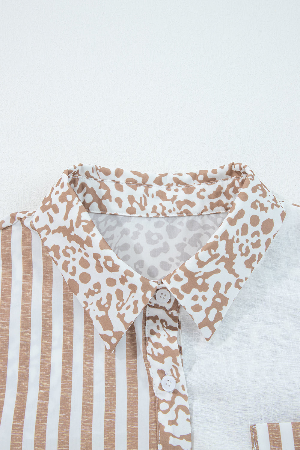 Pink Leopard Striped Western Casual Shirt