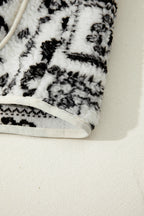 Beige Sherpa Paisley Print Pocketed Western Fashion Vest Jacket